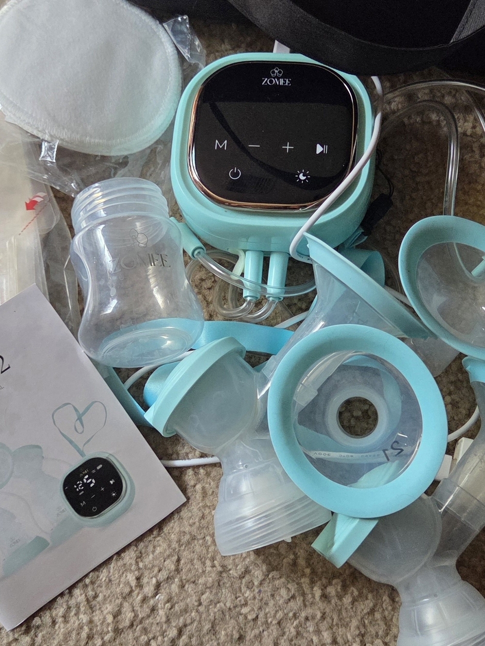 Zomee Electric Breast Pump - Mint Blue